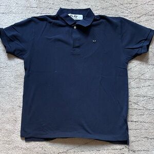 Comme Des Garçon play mens polo in navy - side S
